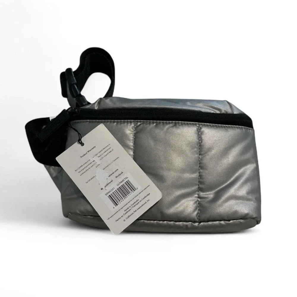 CALPAK Luka‎ Mini Belt Bag Unisex Mini Gunmetal NEW Metallic Quilted Fanny Pack